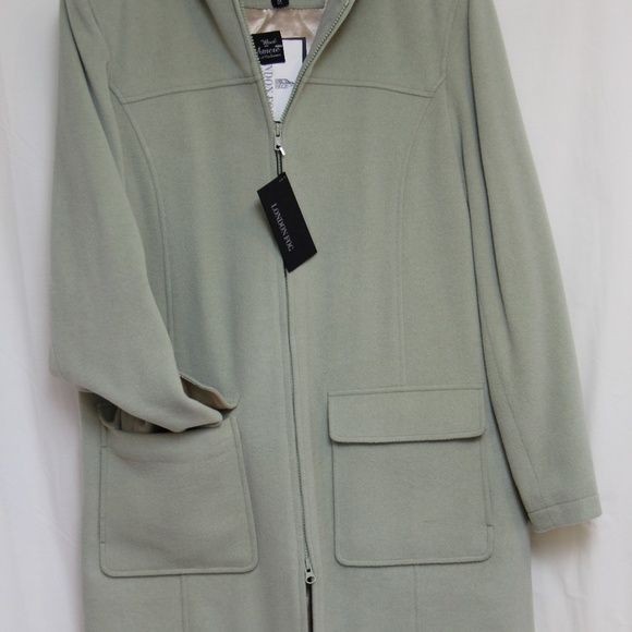 LONDON FOG WOOL ZIP FRONT JACKET, MISSES 12, LIGHT GREEN, WOOL AND CASHMERE, - Picture 1 of 5